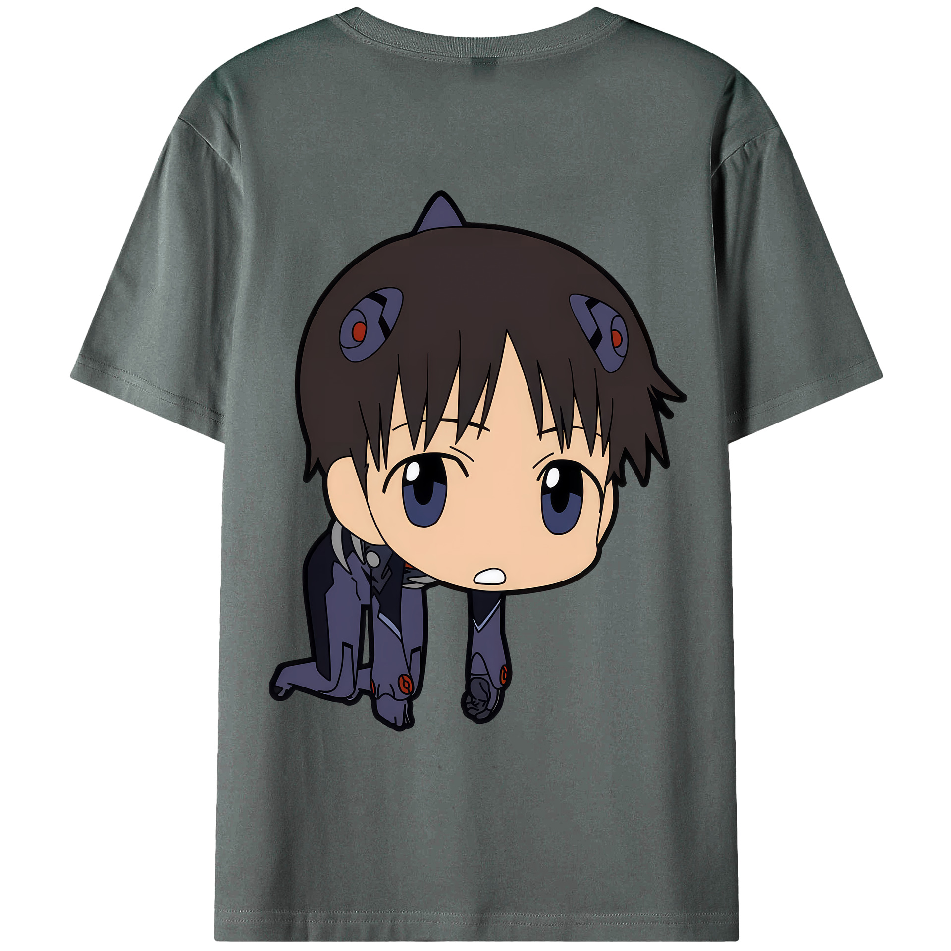 （画像用） EVA 新世紀エヴァンゲリオン 綿100％ メンズ半袖Tシャツ（バックプリント） 通気性